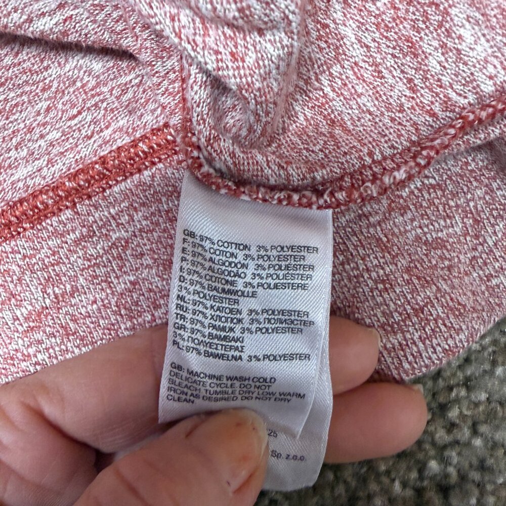 The North Face Shirt Mens Large Heather Red Knit Cotton Logo Contrast Stitching - Picture 13 of 14